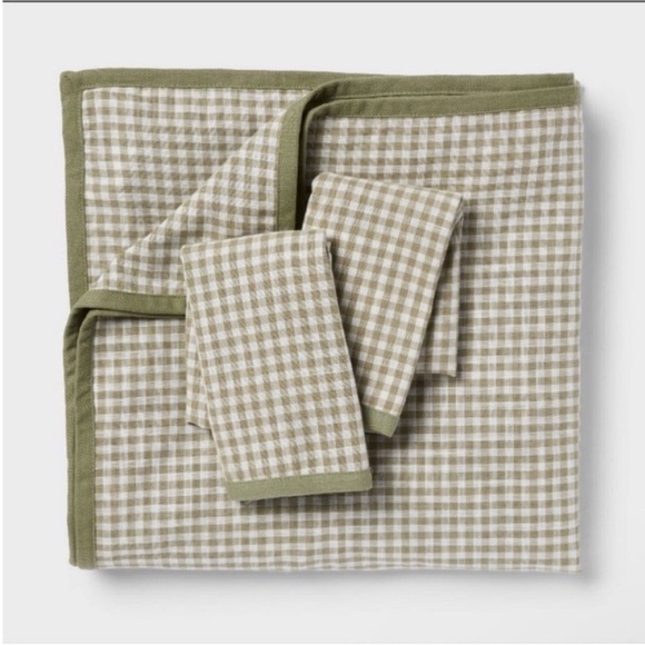 NWT King Mini Gingham Duvet and Sham Set Moss Green - Threshold - Picture 5 of 7